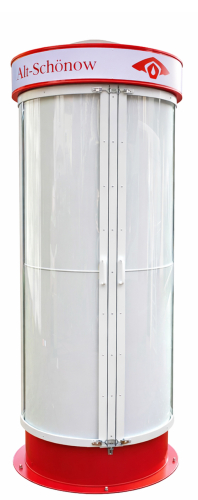 LITFAßSÄULE OUTDOOR | PLAKATSCHUTZTÜREN | Ø = 80 cm | BAUHÖHE 2,30 m