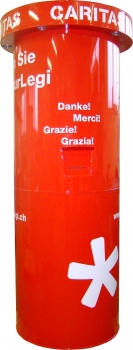 Spendensäule Caritas