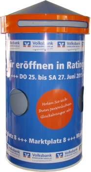 Laufsäule Volksbank - Bauhöhe 1,30 m, Ø 62 cm
