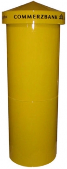Litfaßsäule Serie Senta einfarbig mit Beschriftung - Bauhöhe 1,95 m