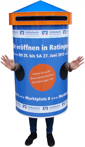 Laufsäule Volksbank - Bauhöhe 1,30 m, Ø 62 cm