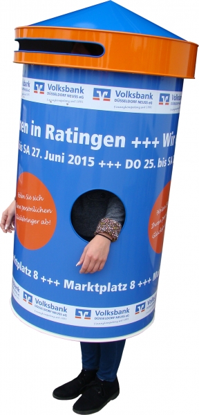 Laufsäule Volksbank - Bauhöhe 1,30 m, Ø 62 cm