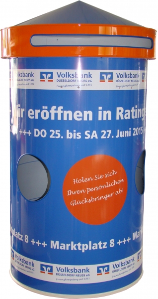 Laufsäule Volksbank - Bauhöhe 1,30 m, Ø 62 cm