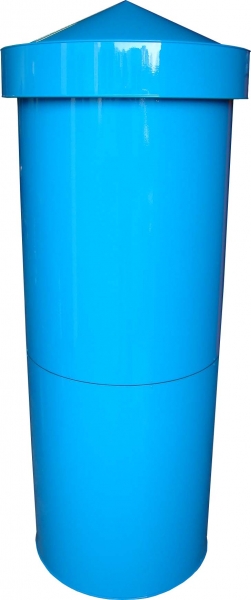 Litfaßsäule 3-teilig blau - Bauhöhe 2,00 m, Ø 62 cm Litfaßsäule 3-teilig blau - Bauhöhe 2,00 m, Ø 62 cm
